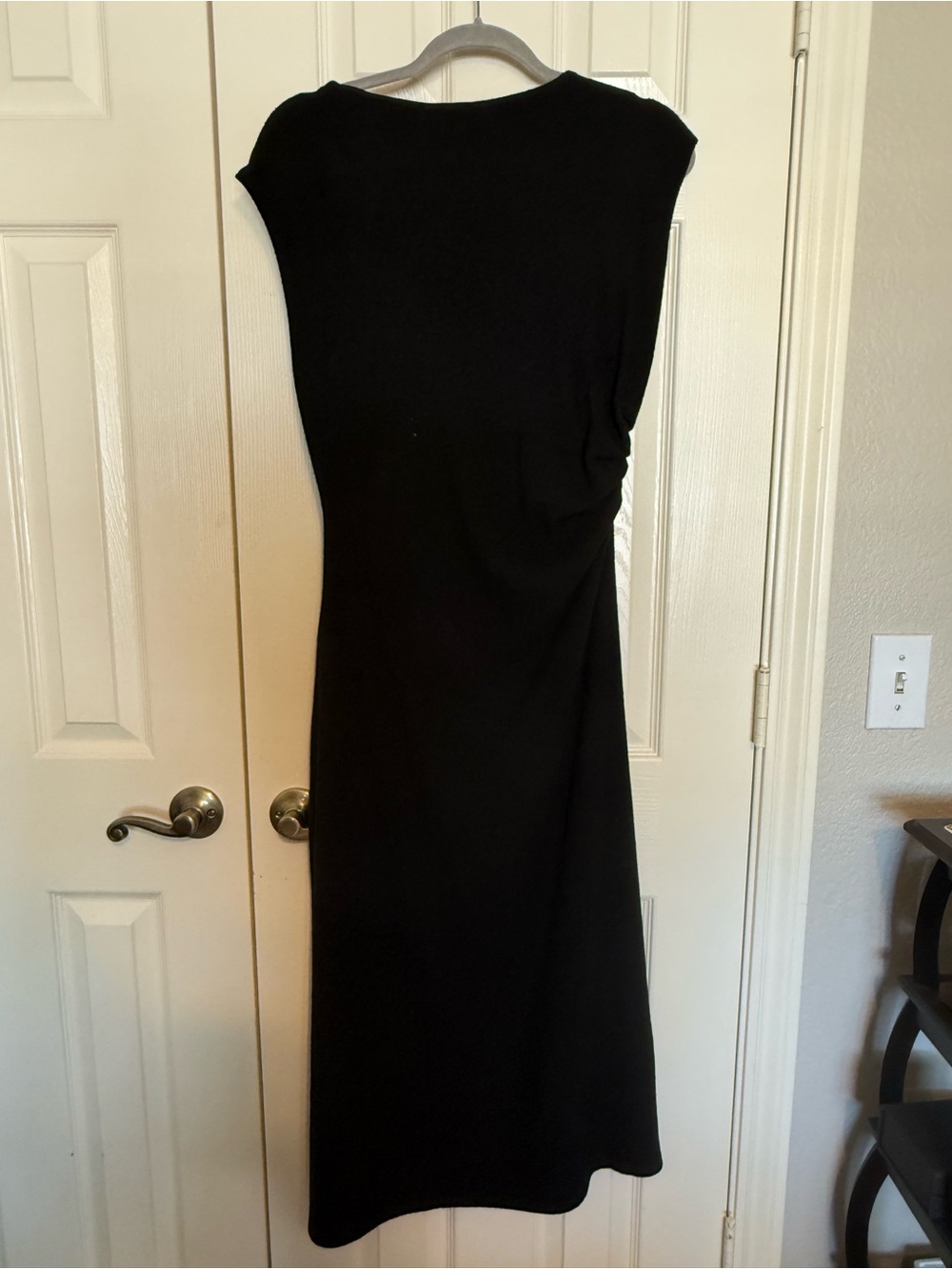 NWT H&M Black Midi Dress with Cap Sleeves - Picture 4 of 5